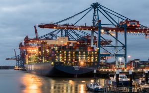 Container terminal and freight logistics scene representing Germany freight forwarding trade lanes